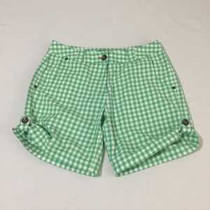 Nike Golf Sport Dri-Fit Green Gingham Check Shorts